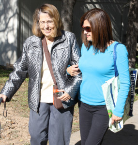 Volunteer driver helping client